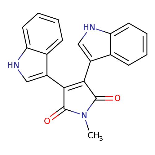 O=C1N(C)C(=O)C(=C1c1c[nH]c2c1cccc2)c1c[nH]c2c1cccc2