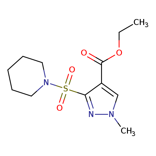CCOC(=O)c1cn(nc1S(=O)(=O)N1CCCCC1)C