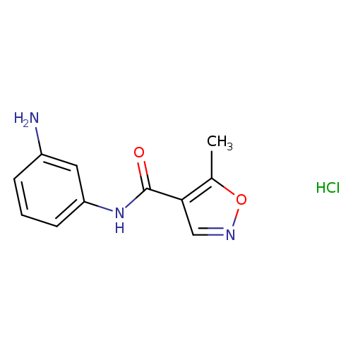 Nc1cccc(c1)NC(=O)c1cnoc1C.Cl