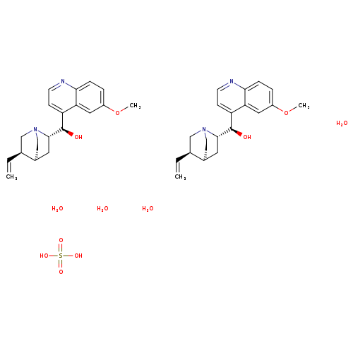 OS(=O)(=O)O.C=C[C@H]1CN2CC[C@H]1C[C@H]2[C@@H](c1ccnc2c1cc(OC)cc2)O.C=C[C@H]1CN2CC[C@H]1C[C@H]2[C@@H](c1ccnc2c1cc(OC)cc2)O.O.O.O.O