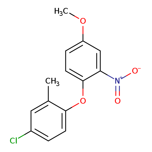 COc1ccc(c(c1)[N+](=O)[O-])Oc1ccc(cc1C)Cl