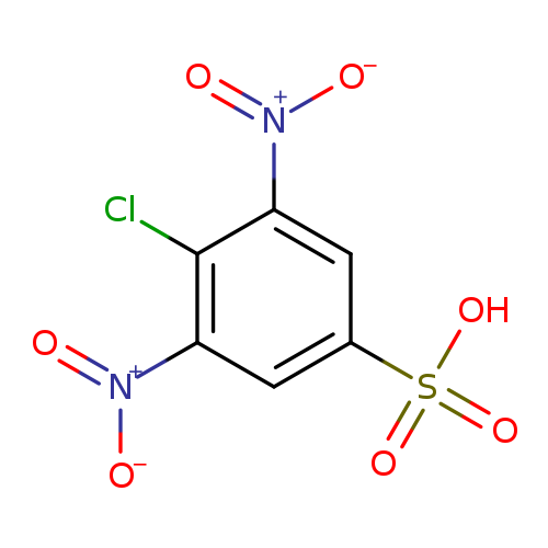 [O-][N+](=O)c1cc(cc(c1Cl)[N+](=O)[O-])S(=O)(=O)O