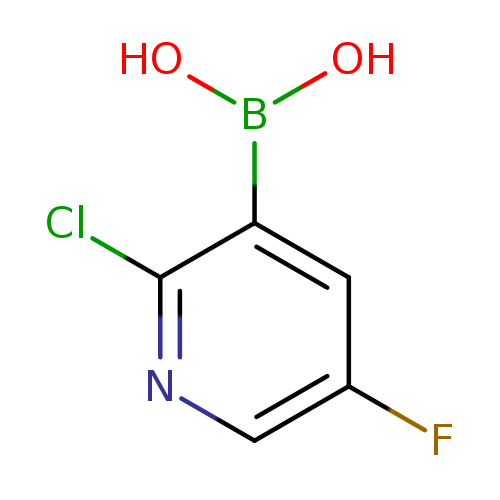 Fc1cnc(c(c1)B(O)O)Cl