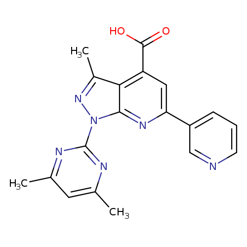 Cc1cc(C)nc(n1)n1nc(c2c1nc(cc2C(=O)O)c1cccnc1)C