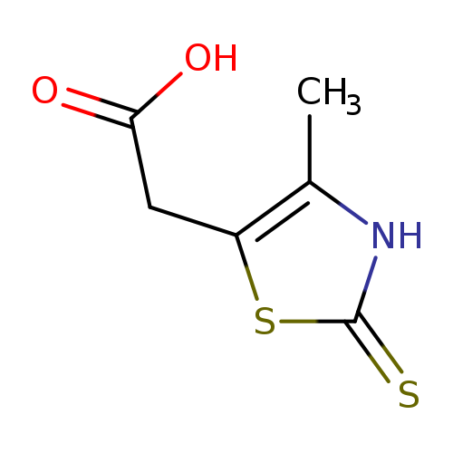 Cc1c(CC(=O)O)sc(=S)[nH]1