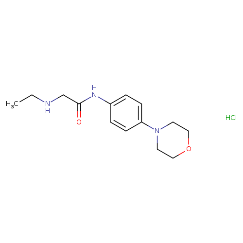 CCNCC(=O)Nc1ccc(cc1)N1CCOCC1.Cl