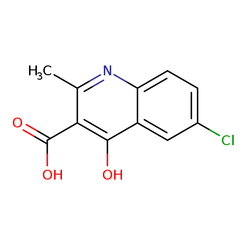 Clc1ccc2c(c1)c(O)c(c(n2)C)C(=O)O
