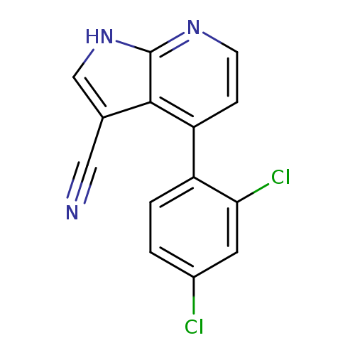 N#Cc1c[nH]c2c1c(ccn2)c1ccc(cc1Cl)Cl