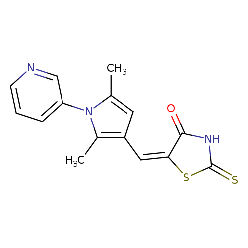 S=C1NC(=O)/C(=C\c2cc(n(c2C)c2cccnc2)C)/S1