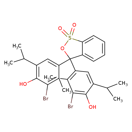 Brc1c(O)c(cc(c1C)C1(OS(=O)(=O)c2c1cccc2)c1cc(C(C)C)c(c(c1C)Br)O)C(C)C