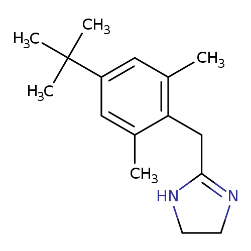 Cc1cc(cc(c1CC1=NCCN1)C)C(C)(C)C