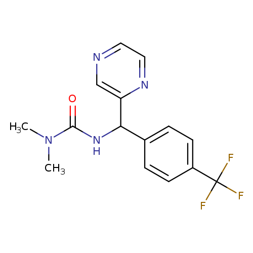 CN(C(=O)NC(c1nccnc1)c1ccc(cc1)C(F)(F)F)C