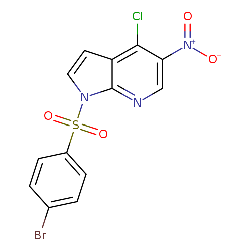 Brc1ccc(cc1)S(=O)(=O)n1ccc2c1ncc(c2Cl)[N+](=O)[O-]