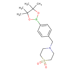 CC1(C)OB(OC1(C)C)c1ccc(cc1)CN1CCS(=O)(=O)CC1