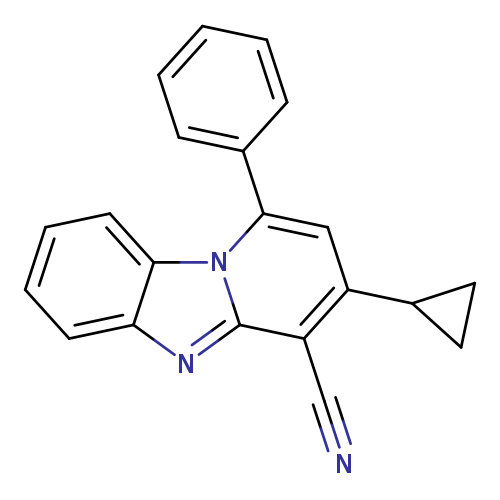 N#Cc1c(cc(n2c1nc1c2cccc1)c1ccccc1)C1CC1
