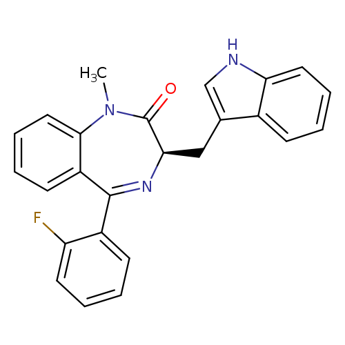 O=C1[C@H](N=C(c2c(N1C)cccc2)c1ccccc1F)Cc1c[nH]c2c1cccc2