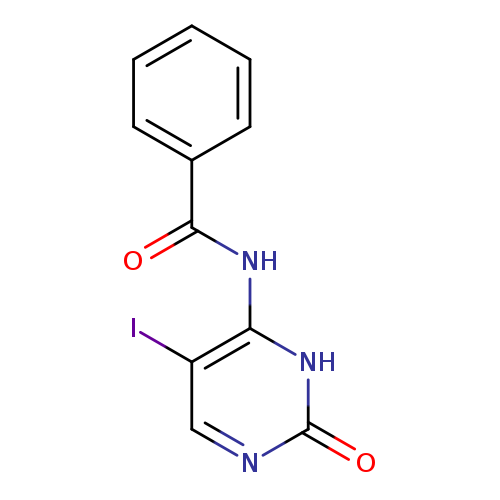 O=C(c1ccccc1)Nc1[nH]c(=O)ncc1I