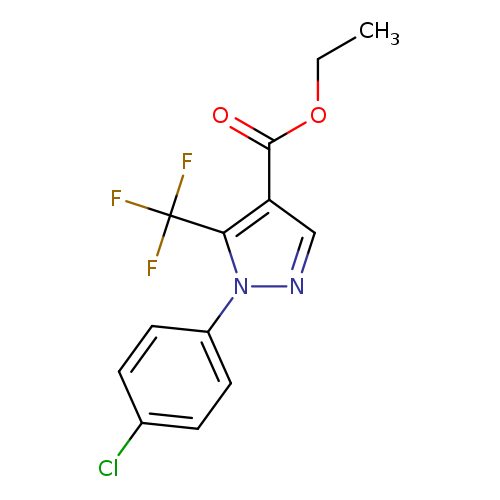 CCOC(=O)c1cnn(c1C(F)(F)F)c1ccc(cc1)Cl