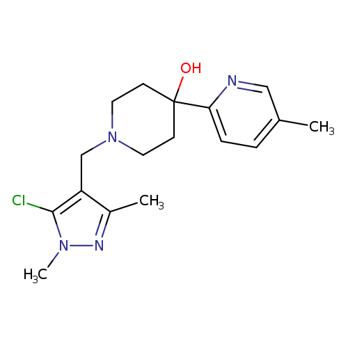 Cc1ccc(nc1)C1(O)CCN(CC1)Cc1c(C)nn(c1Cl)C