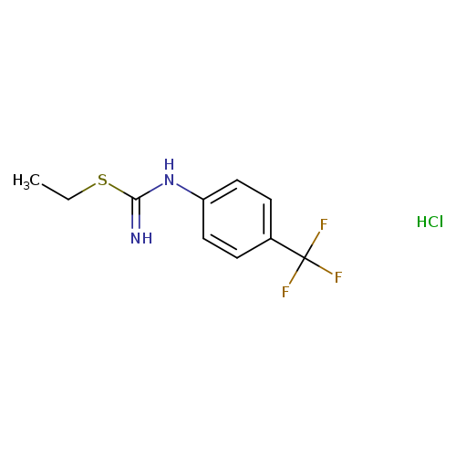CCSC(=N)Nc1ccc(cc1)C(F)(F)F.Cl