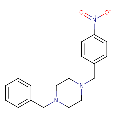 [O-][N+](=O)c1ccc(cc1)CN1CCN(CC1)Cc1ccccc1