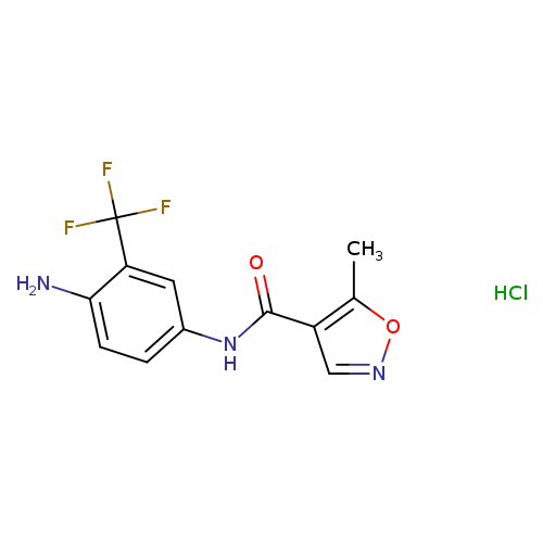 O=C(c1cnoc1C)Nc1ccc(c(c1)C(F)(F)F)N.Cl