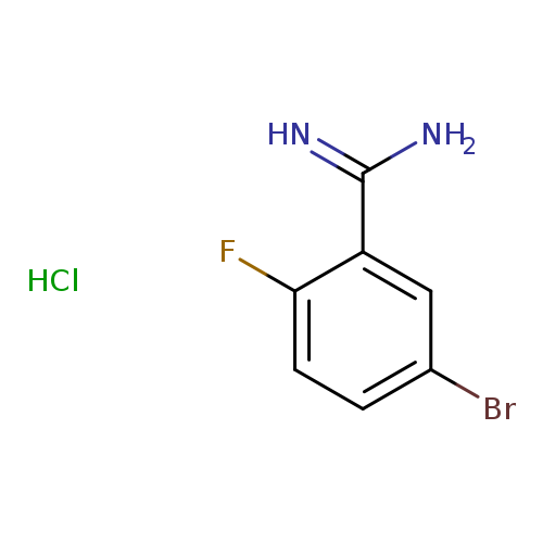 Brc1ccc(c(c1)C(=N)N)F.Cl