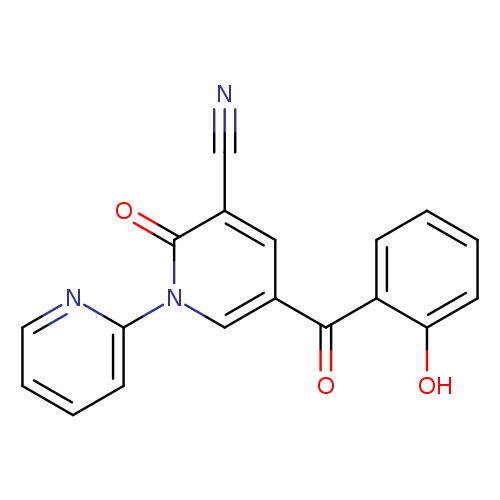 N#Cc1cc(cn(c1=O)c1ccccn1)C(=O)c1ccccc1O