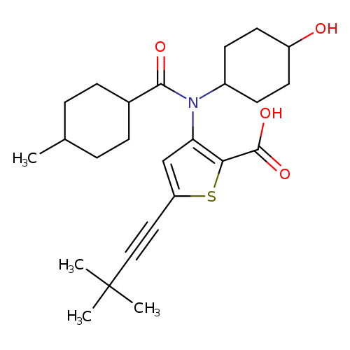 OC1CCC(CC1)N(c1cc(sc1C(=O)O)C#CC(C)(C)C)C(=O)C1CCC(CC1)C