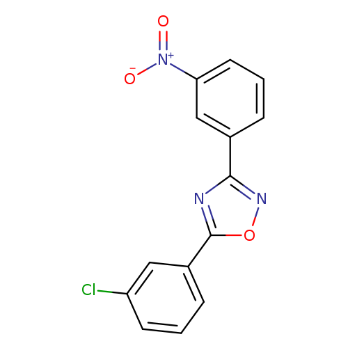 Clc1cccc(c1)c1onc(n1)c1cccc(c1)[N+](=O)[O-]