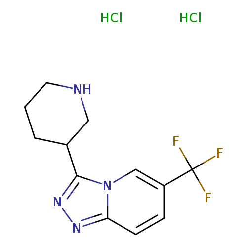 FC(c1ccc2n(c1)c(nn2)C1CCCNC1)(F)F.Cl.Cl