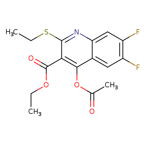CCOC(=O)c1c(SCC)nc2c(c1OC(=O)C)cc(c(c2)F)F