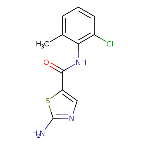 Nc1ncc(s1)C(=O)Nc1c(C)cccc1Cl