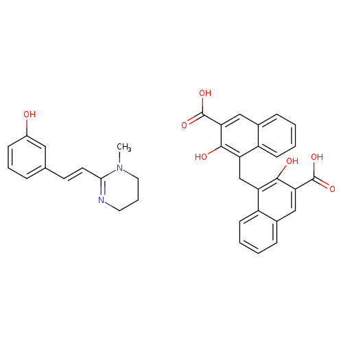 OC(=O)c1cc2ccccc2c(c1O)Cc1c(O)c(cc2c1cccc2)C(=O)O.Oc1cccc(c1)/C=C/C1=NCCCN1C