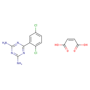 Clc1ccc(c(c1)c1nc(N)nc(n1)N)Cl.OC(=O)/C=C\C(=O)O