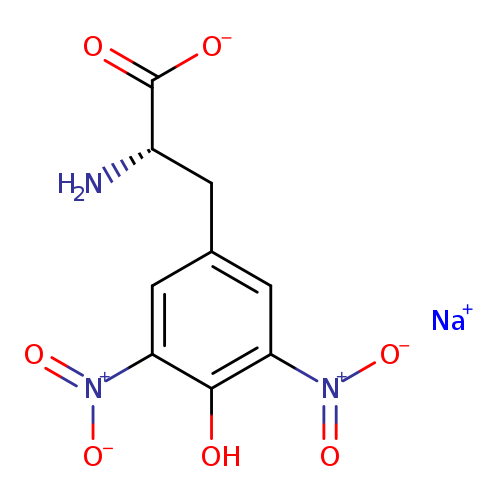 [O-]C(=O)[C@H](Cc1cc([N+](=O)[O-])c(c(c1)[N+](=O)[O-])O)N.[Na+]