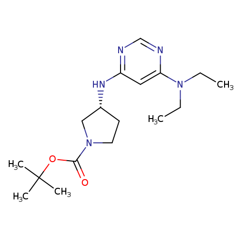 CCN(c1ncnc(c1)N[C@@H]1CCN(C1)C(=O)OC(C)(C)C)CC