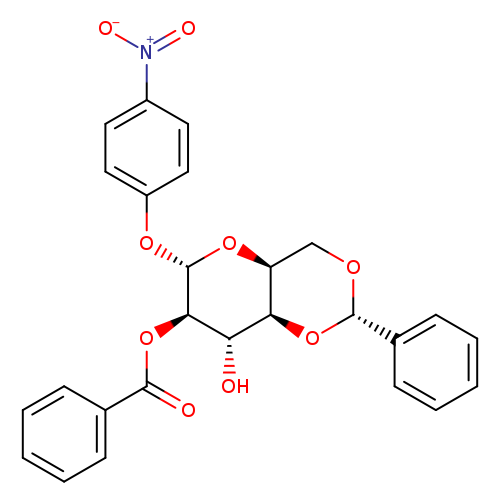 O[C@@H]1[C@@H](OC(=O)c2ccccc2)[C@H](Oc2ccc(cc2)[N+](=O)[O-])O[C@@H]2[C@H]1O[C@H](OC2)c1ccccc1