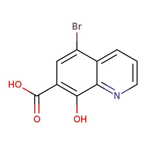 OC(=O)c1cc(Br)c2c(c1O)nccc2