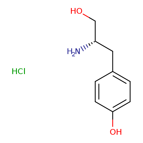 OC[C@H](Cc1ccc(cc1)O)N.Cl