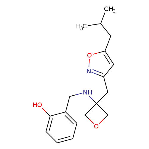 CC(Cc1onc(c1)CC1(COC1)NCc1ccccc1O)C