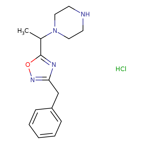 CC(c1onc(n1)Cc1ccccc1)N1CCNCC1.Cl