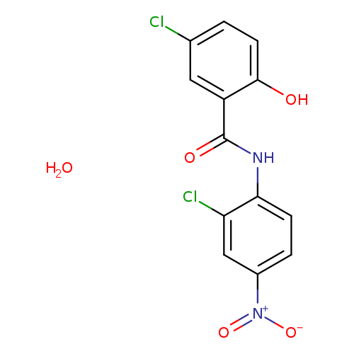 Clc1ccc(c(c1)C(=O)Nc1ccc(cc1Cl)[N+](=O)[O-])O.O