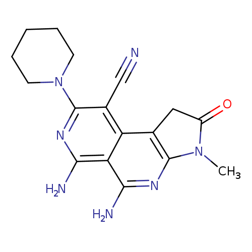 N#Cc1c(nc(c2c1c1CC(=O)N(c1nc2N)C)N)N1CCCCC1