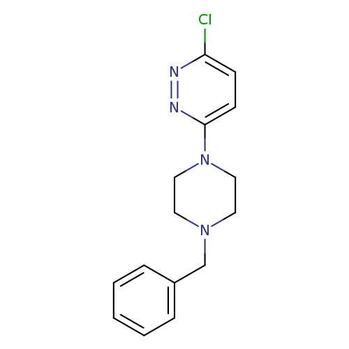 Clc1ccc(nn1)N1CCN(CC1)Cc1ccccc1