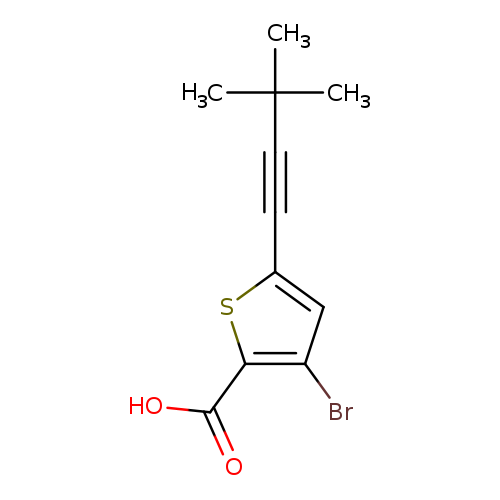 OC(=O)c1sc(cc1Br)C#CC(C)(C)C