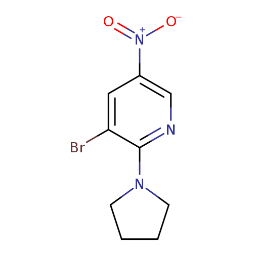 Brc1cc(cnc1N1CCCC1)[N+](=O)[O-]