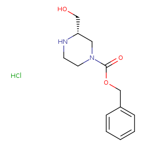 OC[C@H]1NCCN(C1)C(=O)OCc1ccccc1.Cl