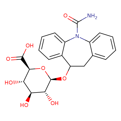 O[C@@H]1[C@@H](O)[C@@H](O[C@@H]([C@H]1O)C(=O)O)OC1Cc2ccccc2N(c2c1cccc2)C(=O)N