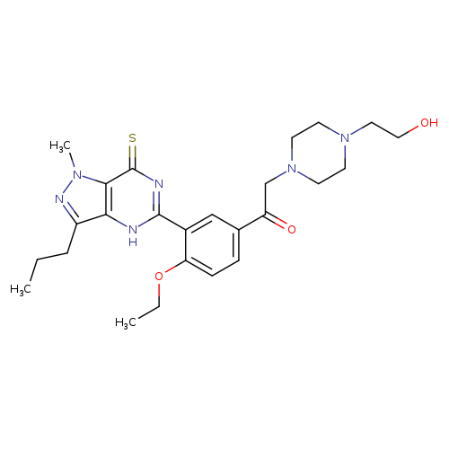 CCCc1nn(c2c1[nH]c(nc2=S)c1cc(ccc1OCC)C(=O)CN1CCN(CC1)CCO)C